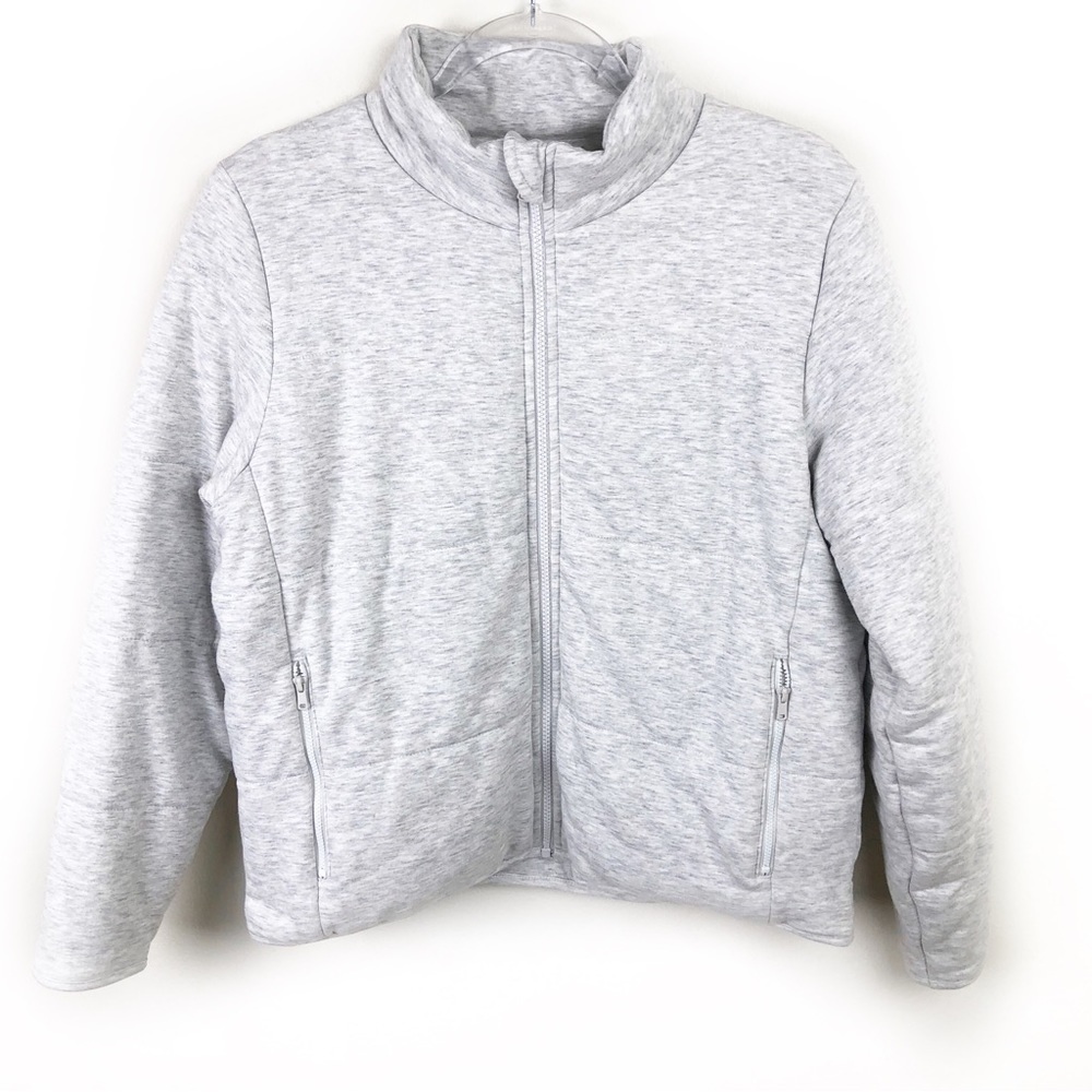 Three Dots Quilted soft jacket in light gray size: M